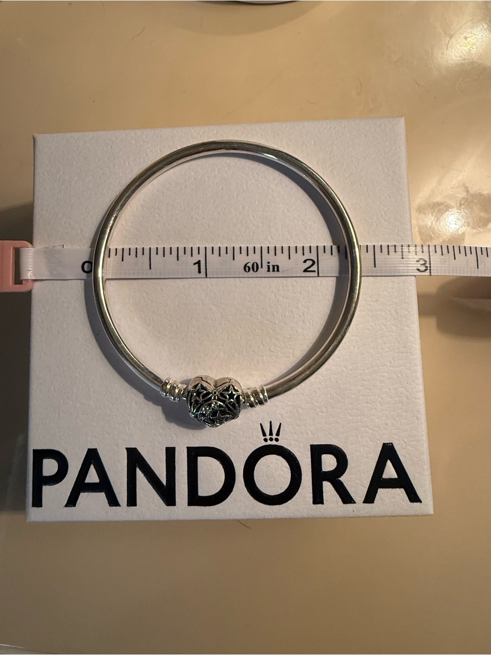 Pandora Celestial Heart Clasp Bangle - Silver - Picture 3 of 3